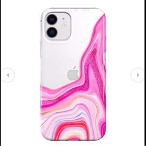 Pink geode glitter clear IPhone 11 Pro case